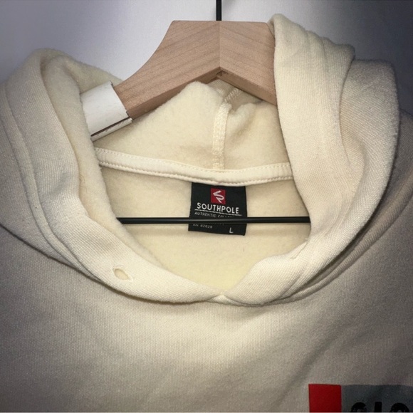NASA Southpole Hoodie Cream Off-White Pullover Graphic Sweatshirt Men’s L - Picture 2 of 5